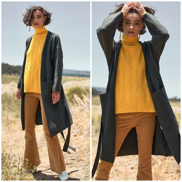 LAST ONE❗️GRADE & GATHER Dark Pine Longline Open Cardigan - Picture 5 of 5